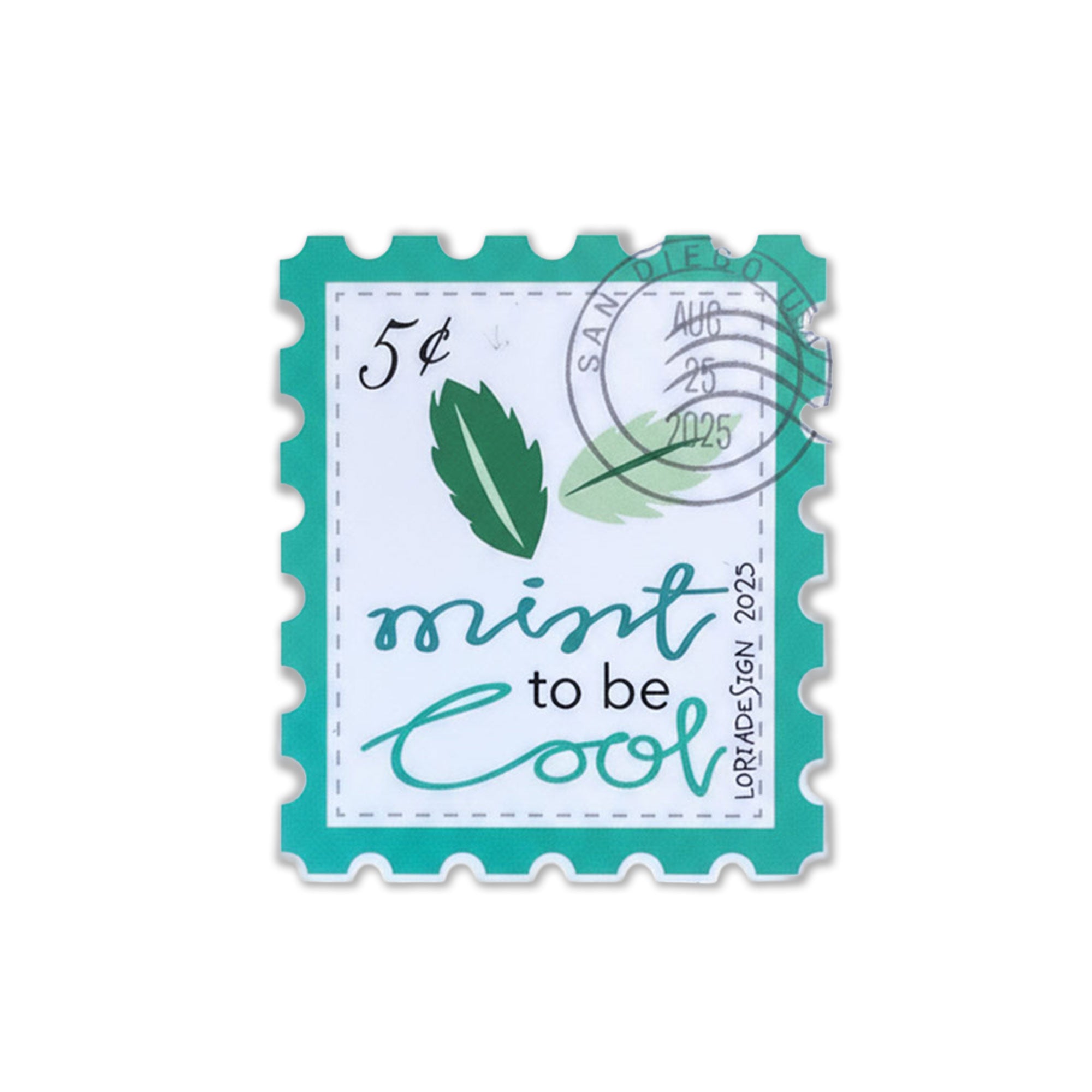 Mint to be cool Postage Style Vinyl Sticker