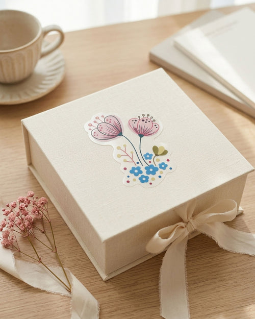 Clear Floral Sticker – Pink Wildflower Duo