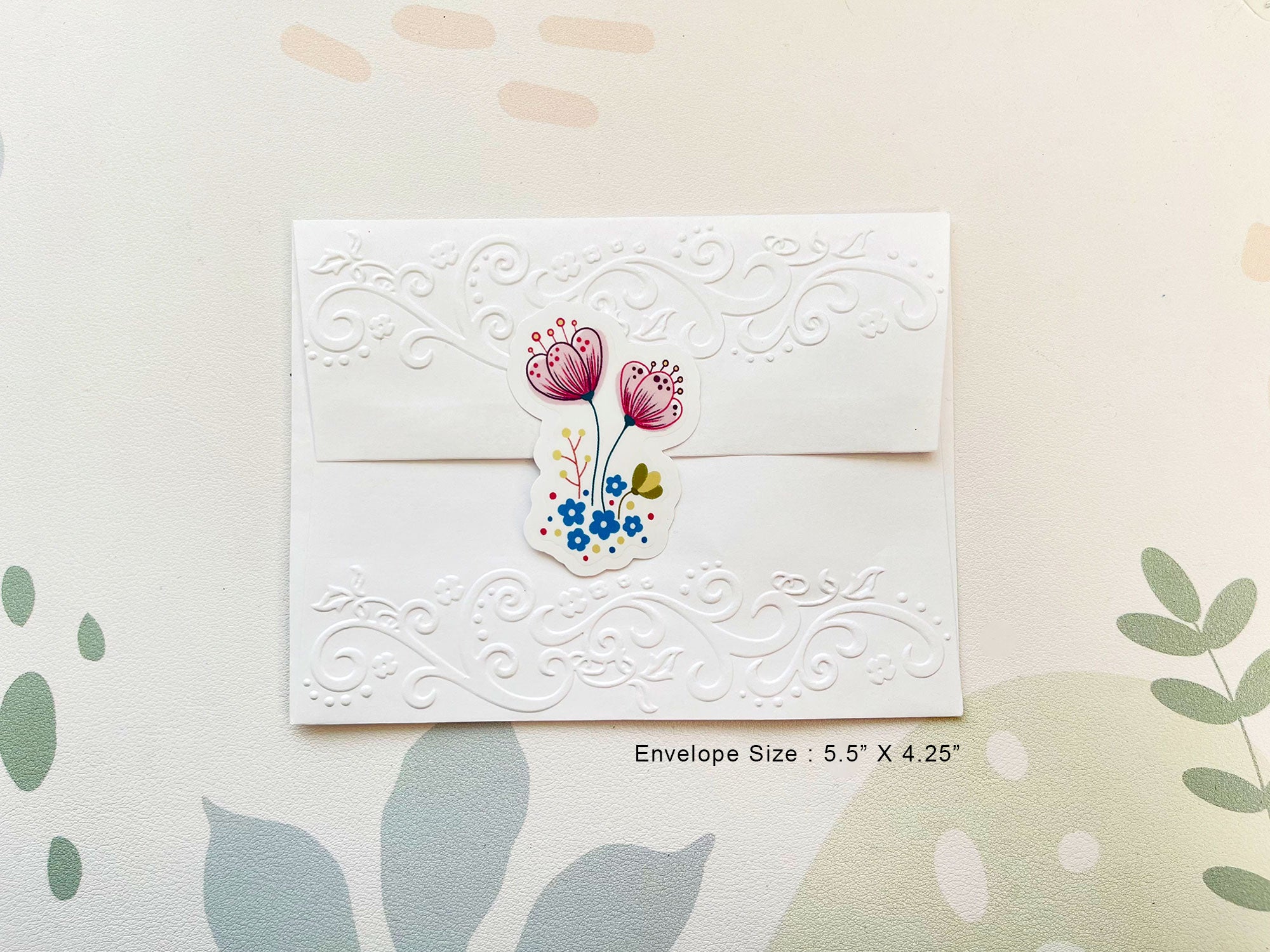 Clear Pink Floral Die Cut Sticker