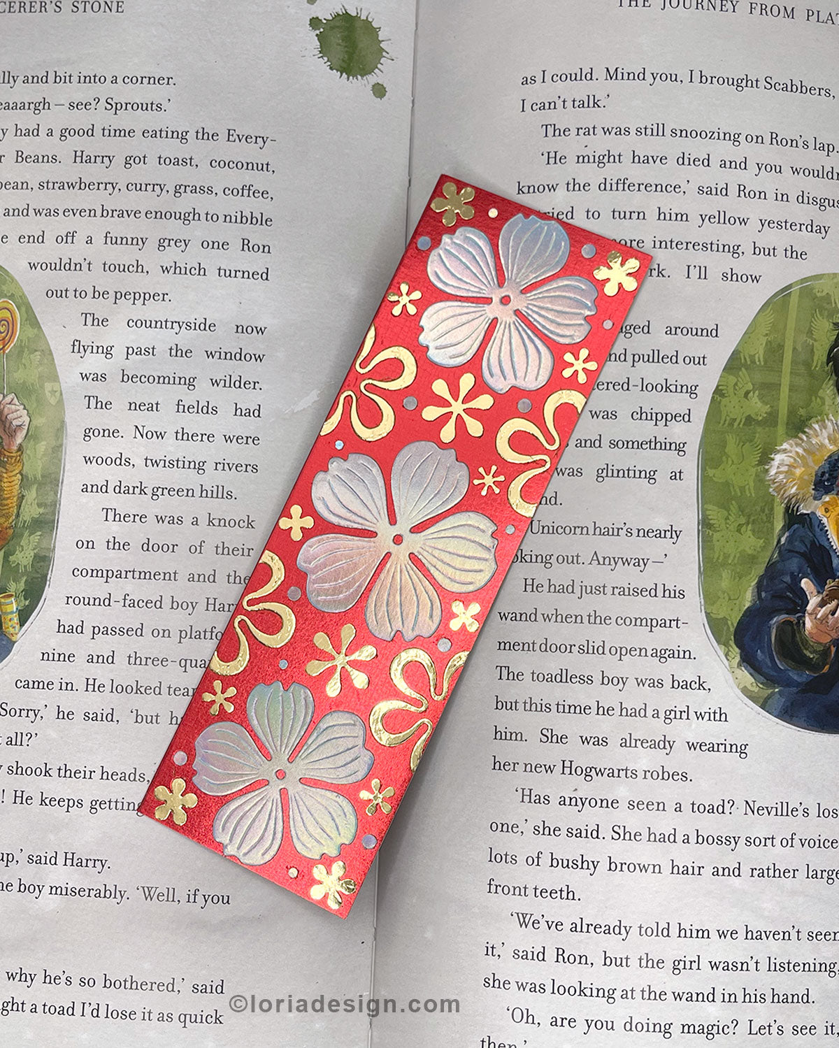 Handmade Floral Bookmark Red