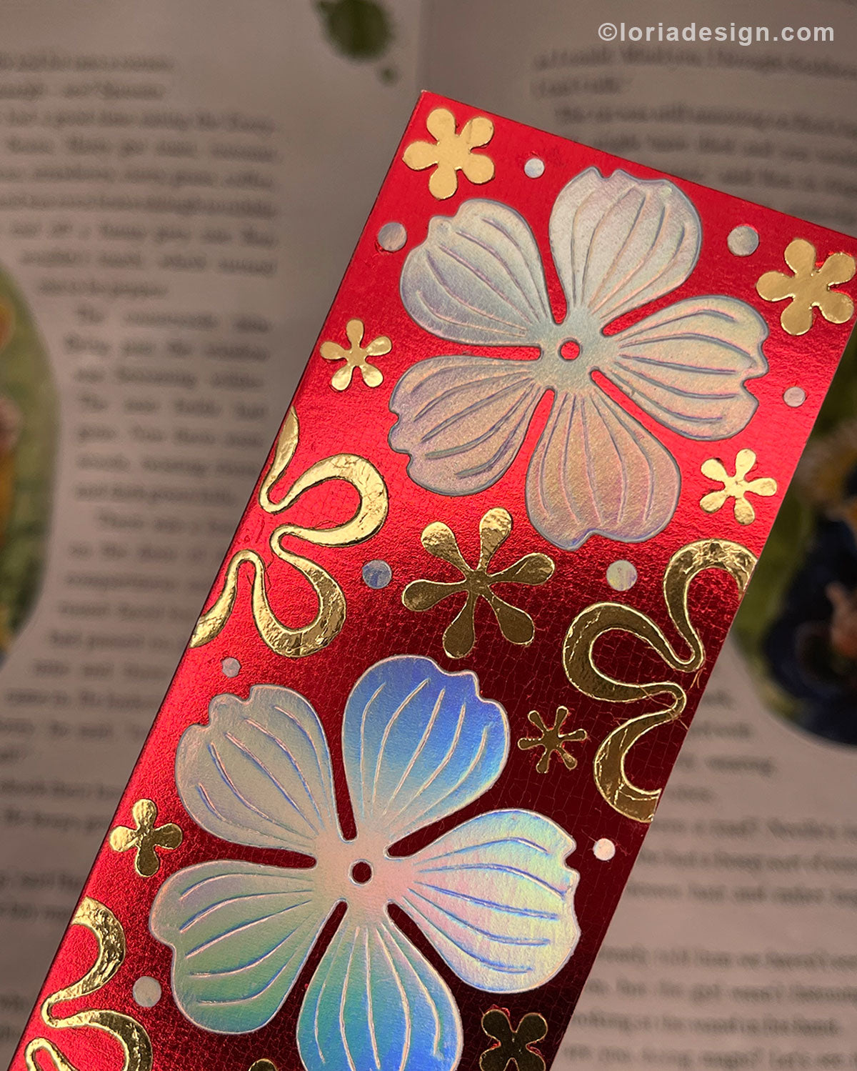 Handmade Floral Bookmark Red