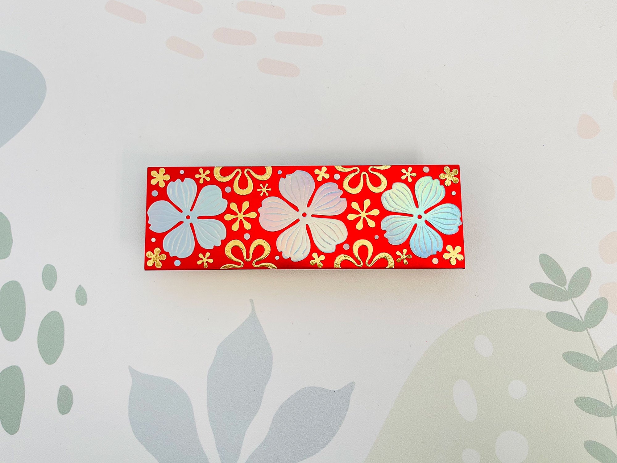 Handmade Floral Bookmark Red