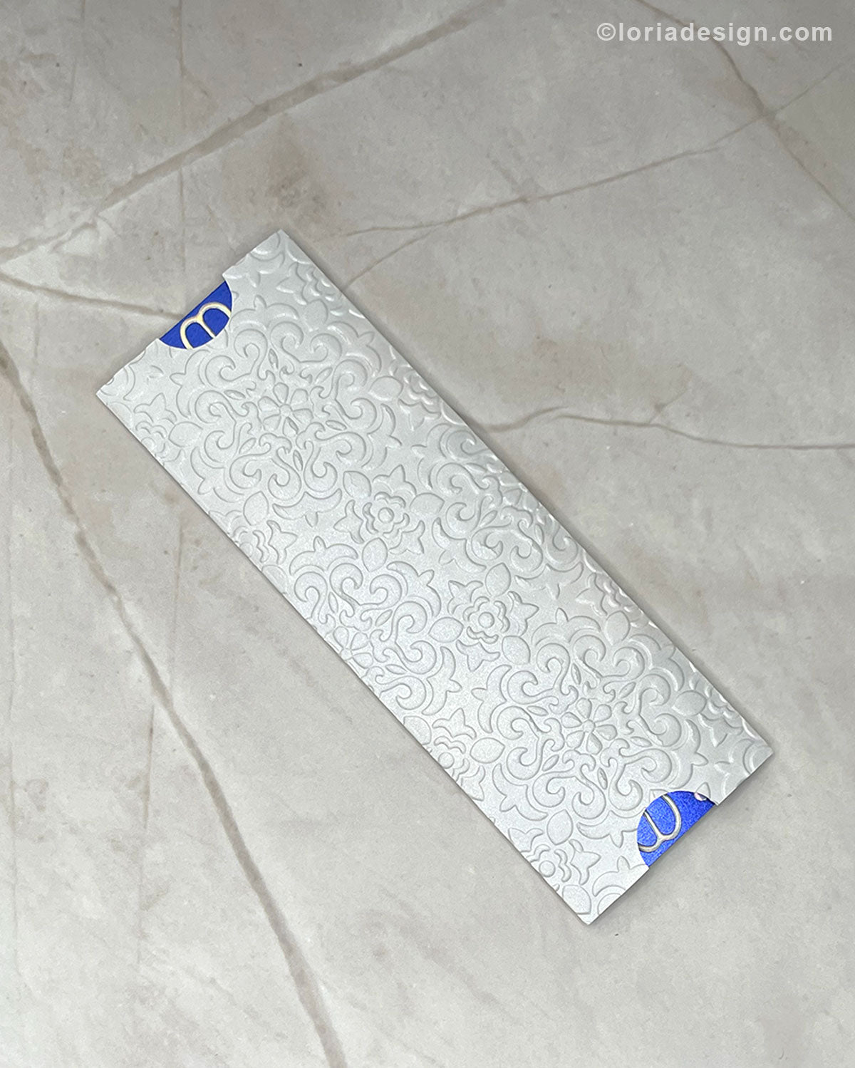 Handmade Floral Bookmark Blue