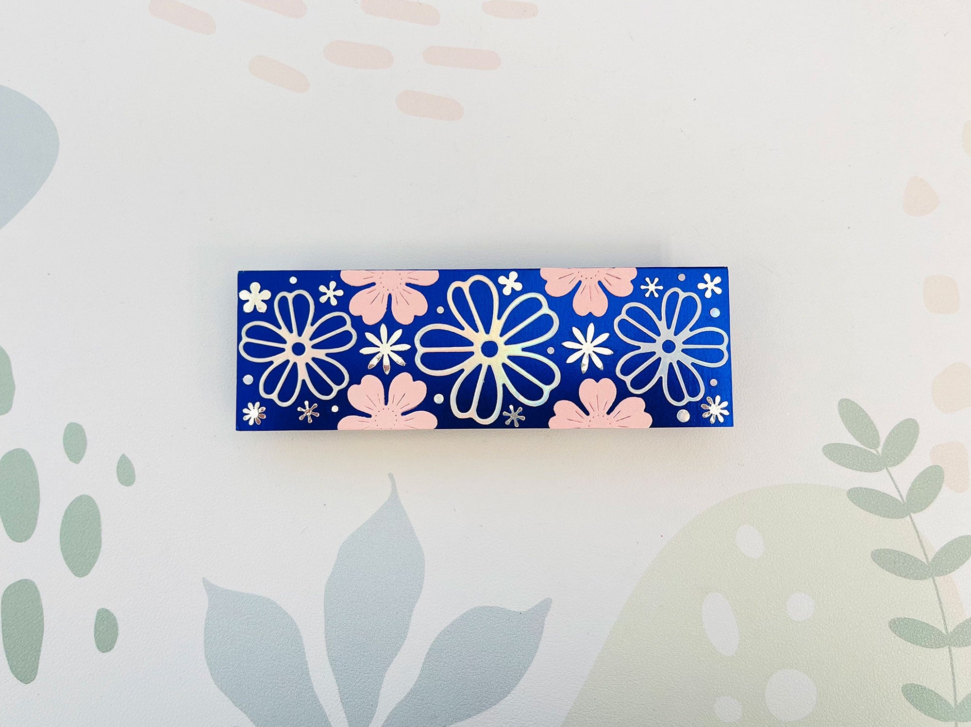 Handmade Floral Bookmark Blue