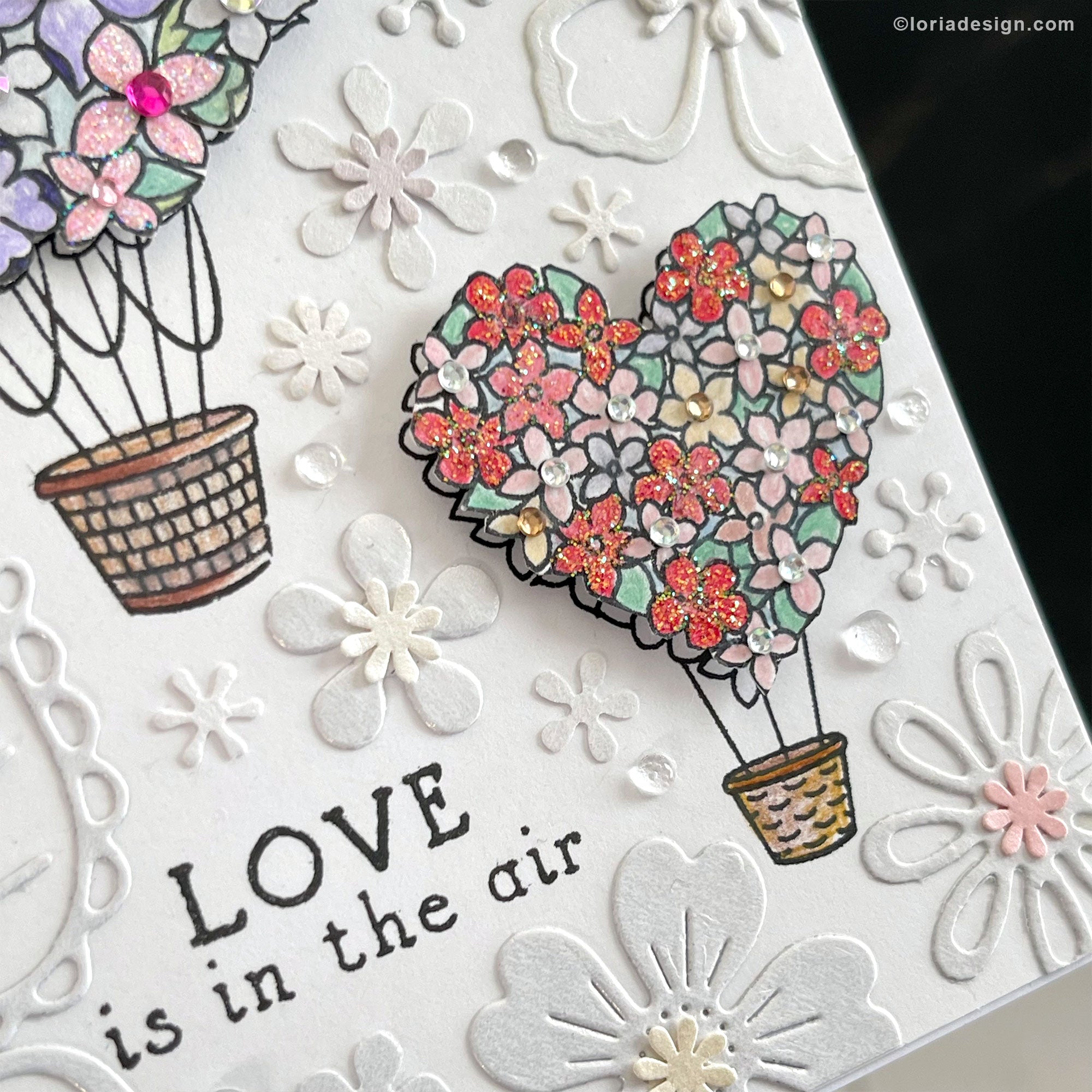 Love is in the air Handmade Card