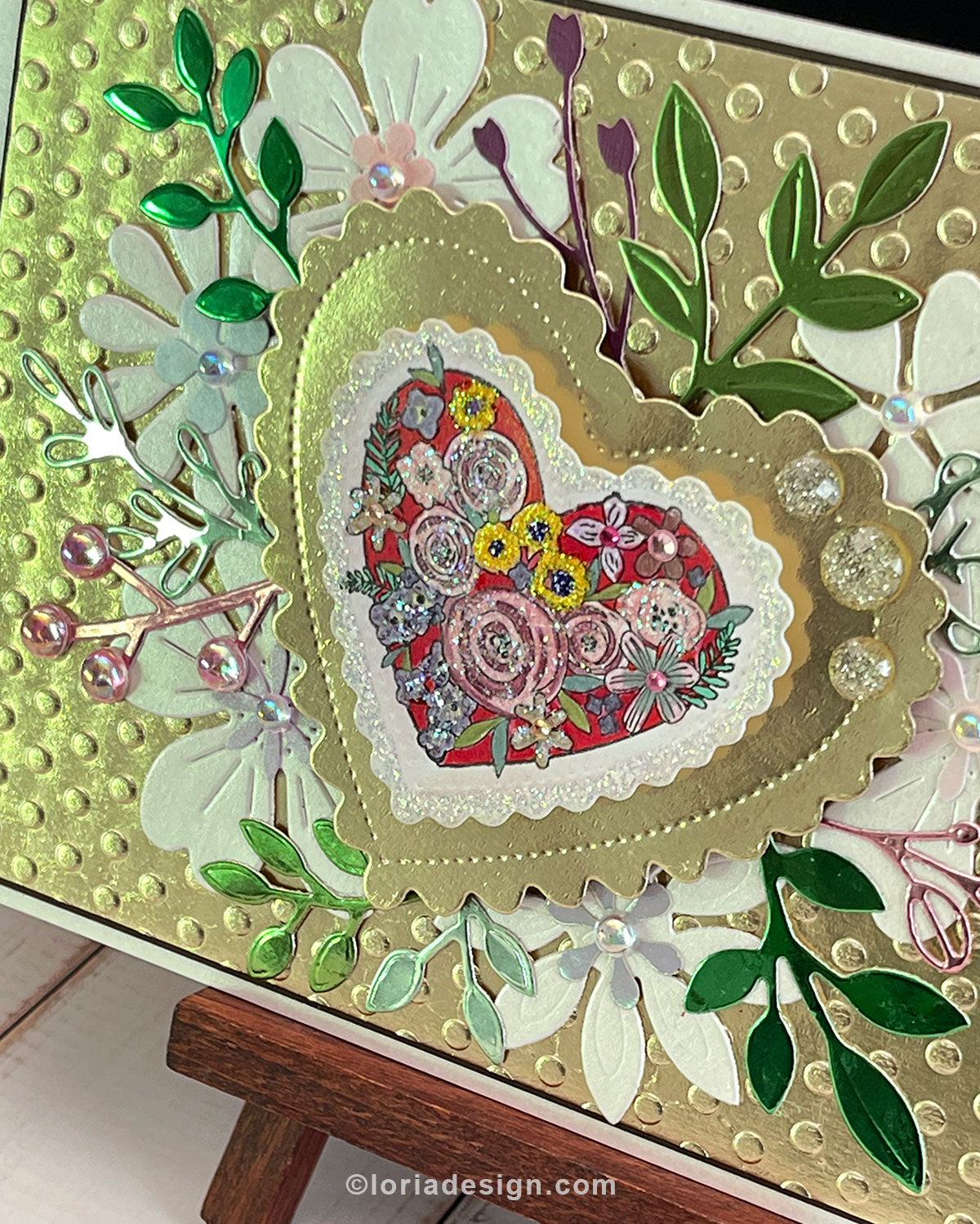 Golden Heart Handmade Card