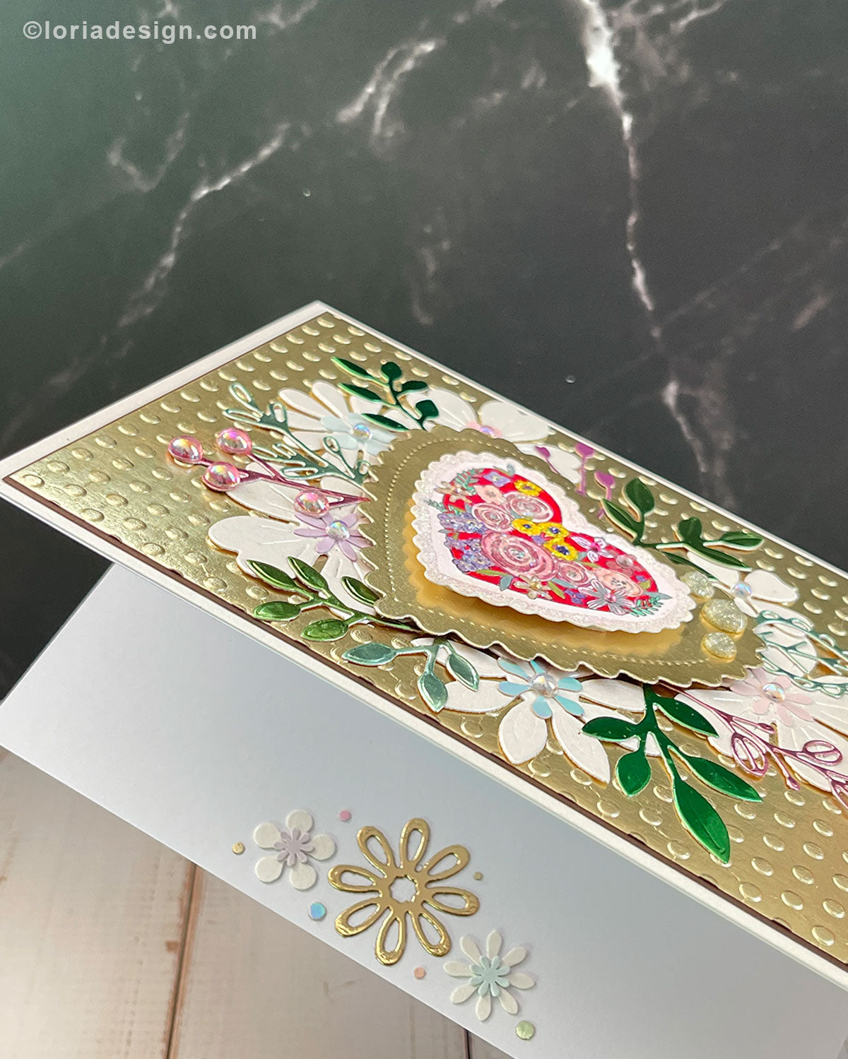 Golden Heart Handmade Card