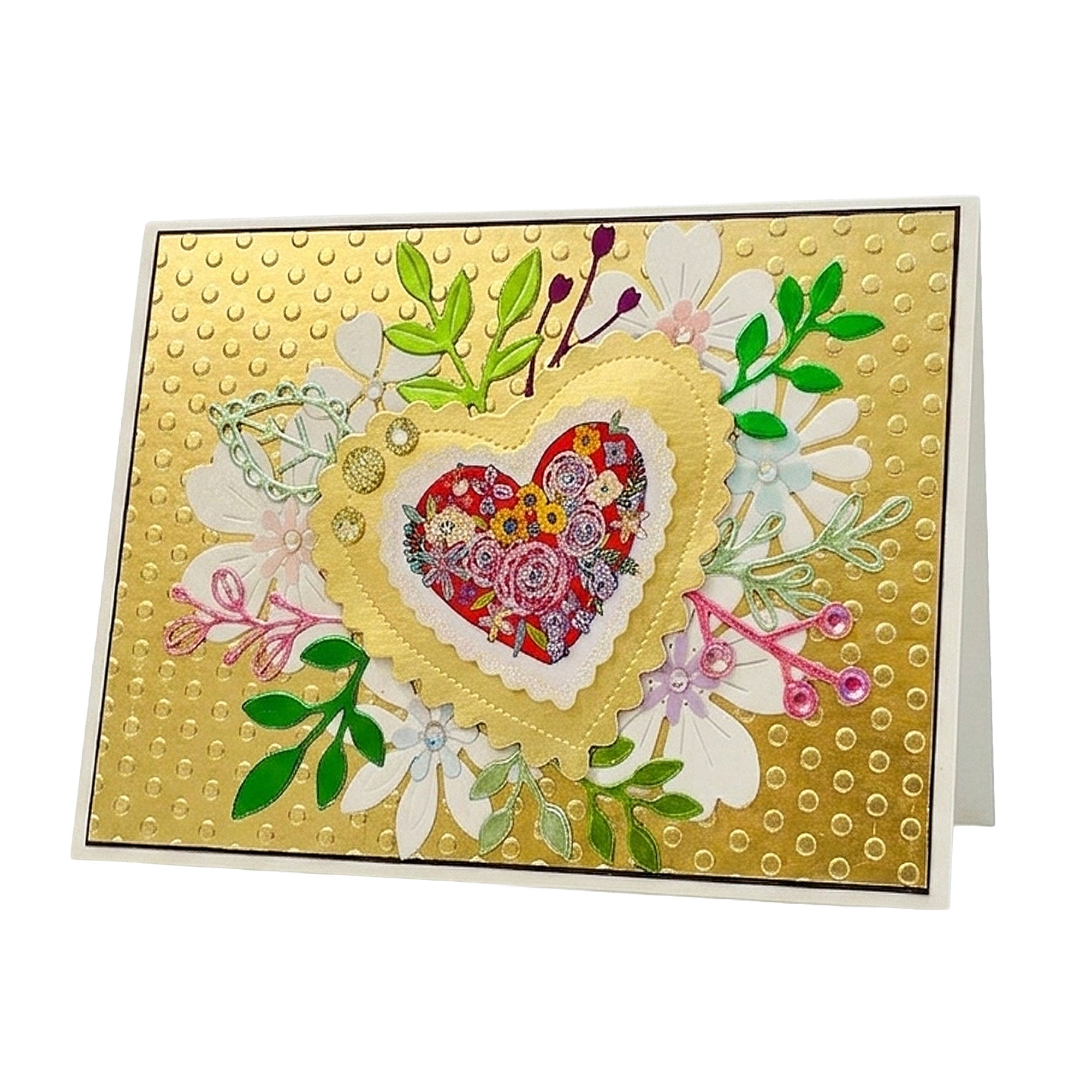 Golden Heart Handmade Card