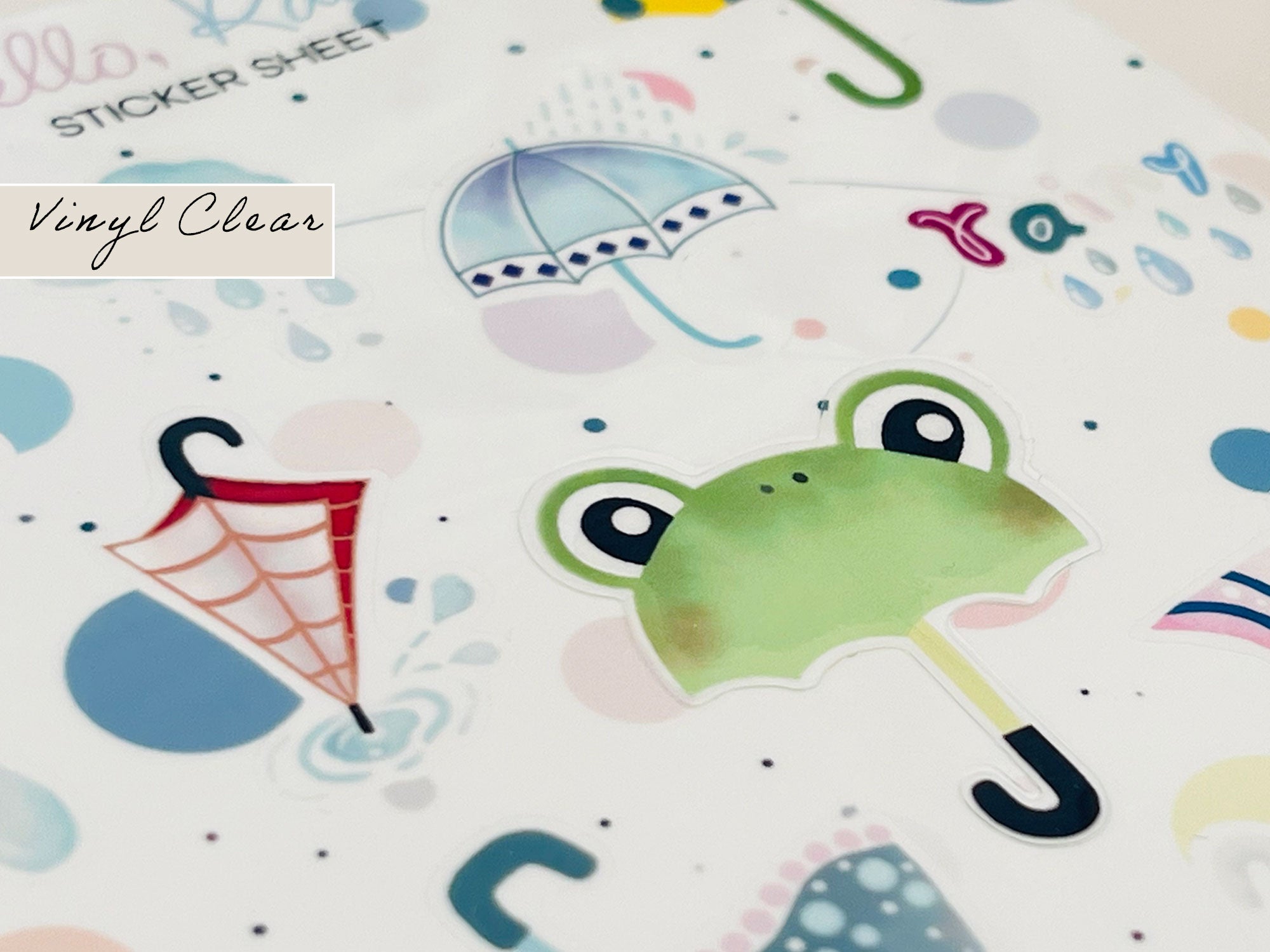 Hello Rain Sticker Sheet